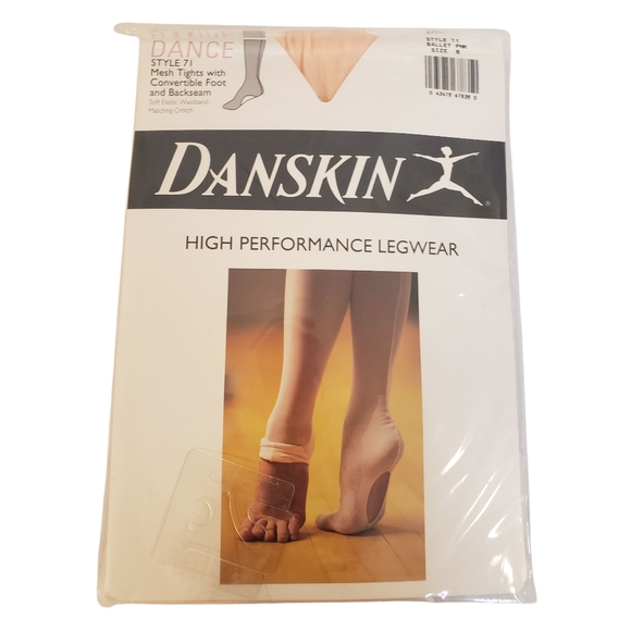 Danskin high performance legwear tights Dance Style 71 Threat Pink Size B New - Picture 1 of 2